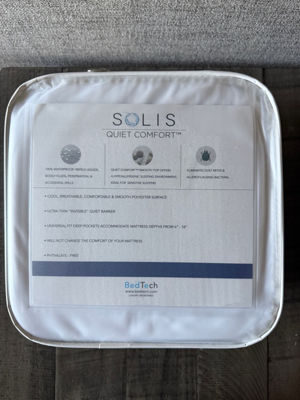 Solis Quiet Comfort White Mattress Protector by